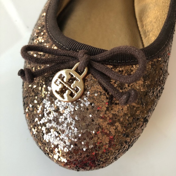 Tory Burch Chelsea Glitter Ballet Flat Size 7 - Picture 2 of 4